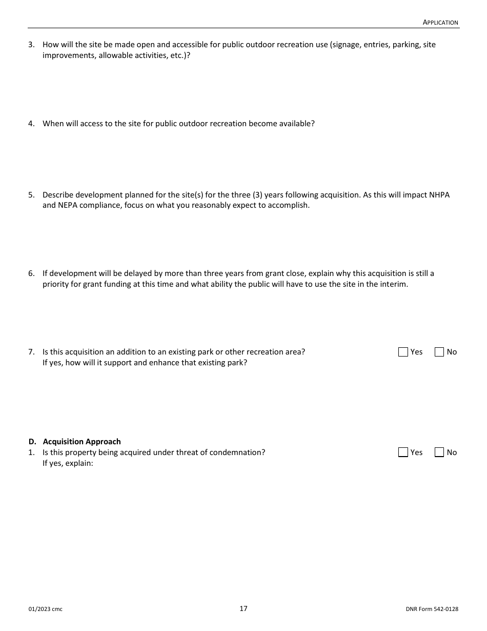DNR Form 542-0128 Land and Water Conservation Fund Grant Application - Iowa, Page 17