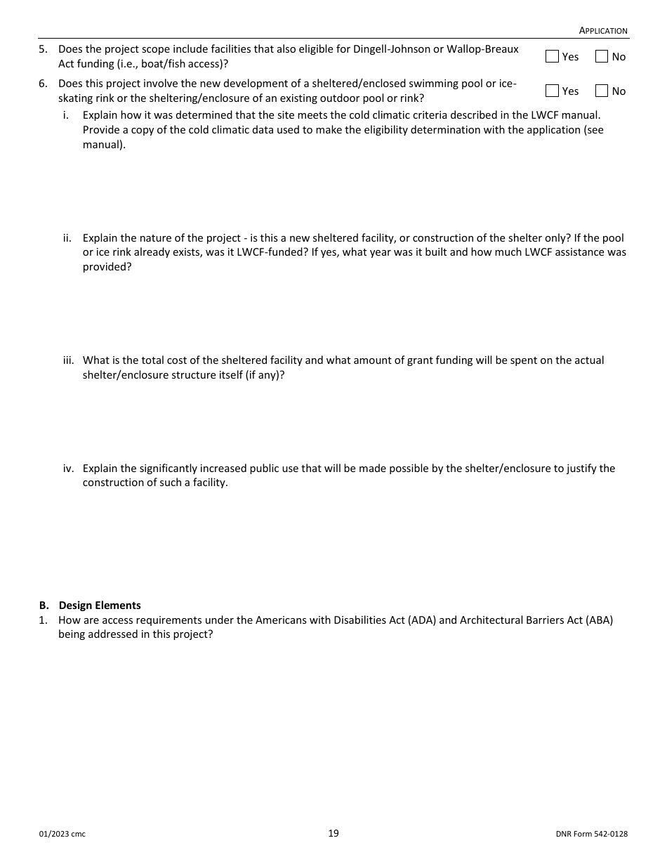 DNR Form 542-0128 Land and Water Conservation Fund Grant Application - Iowa, Page 19