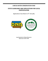 DNR Form 542-0128 Land and Water Conservation Fund Grant Application - Iowa