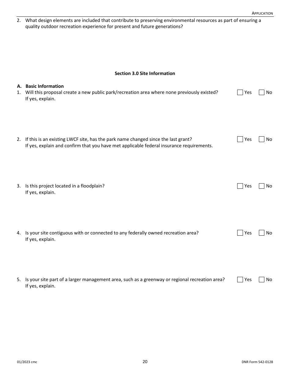 DNR Form 542-0128 Land and Water Conservation Fund Grant Application - Iowa, Page 20