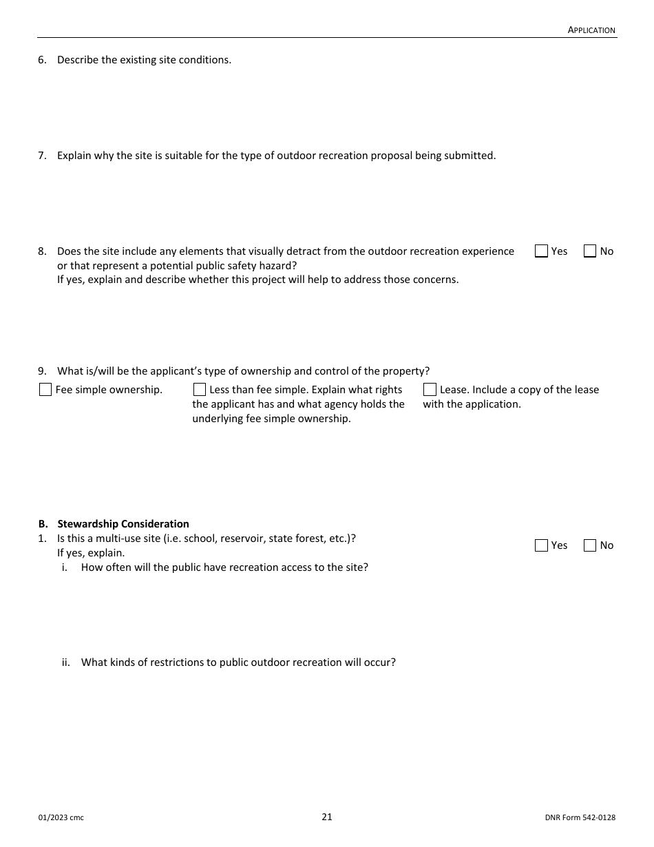 DNR Form 542-0128 Land and Water Conservation Fund Grant Application - Iowa, Page 21
