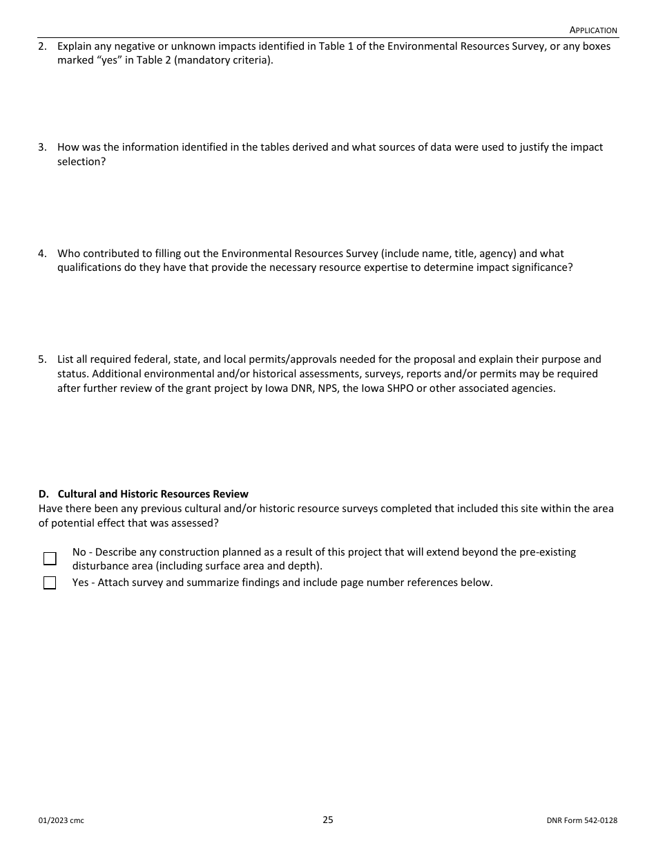 DNR Form 542-0128 Land and Water Conservation Fund Grant Application - Iowa, Page 25