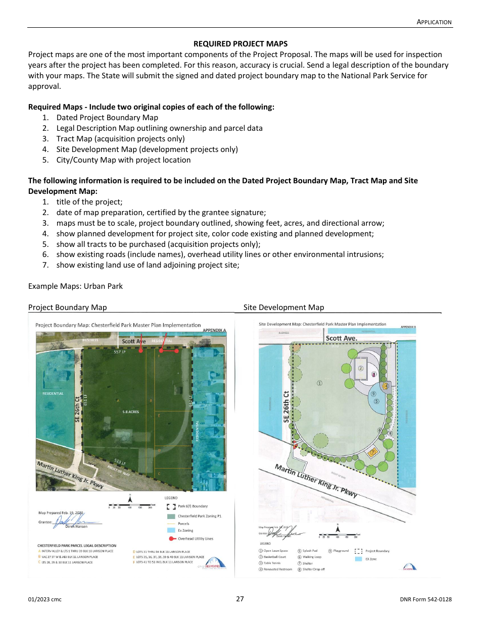 DNR Form 542-0128 Land and Water Conservation Fund Grant Application - Iowa, Page 27