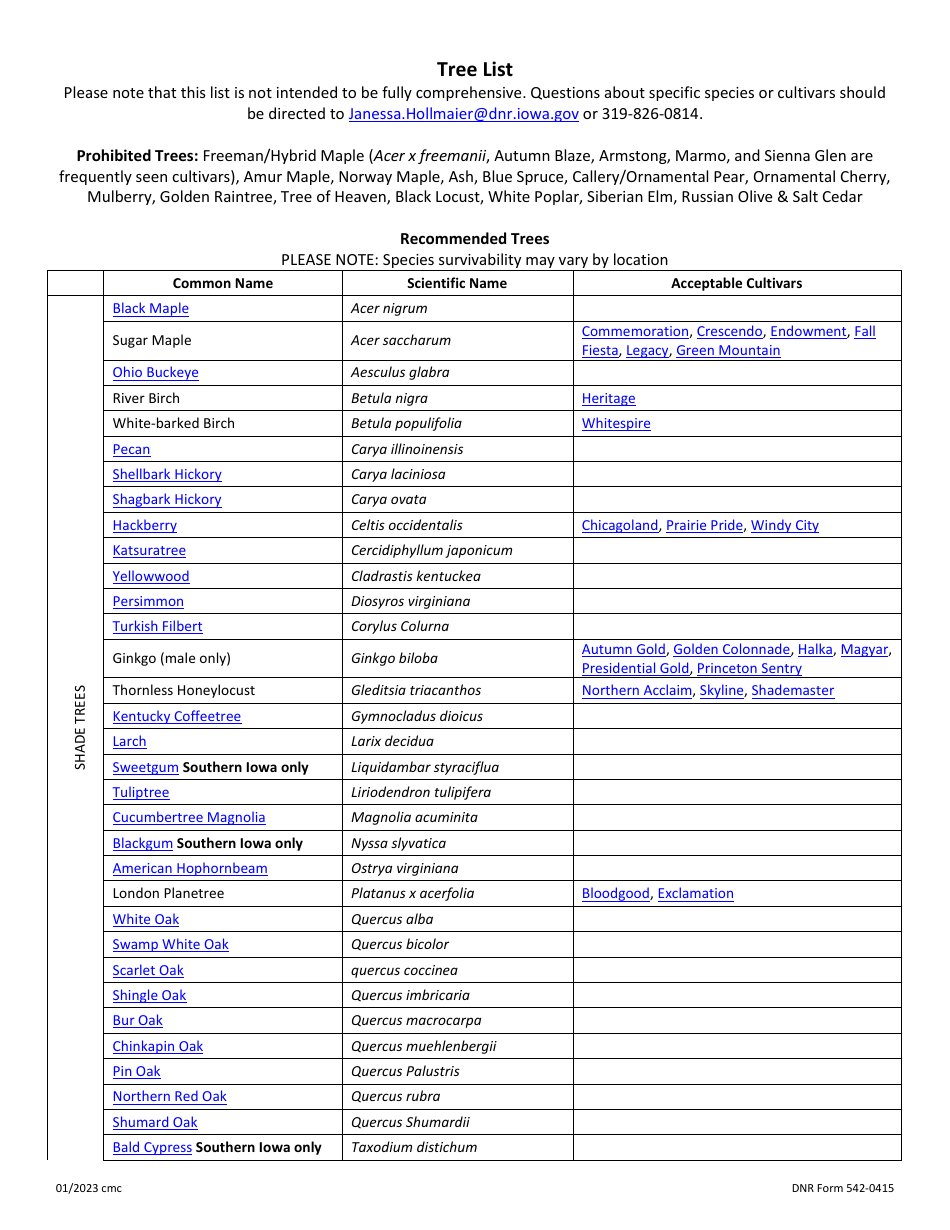 DNR Form 542-0415 Community Forestry Grant Program Application - Iowa, Page 3