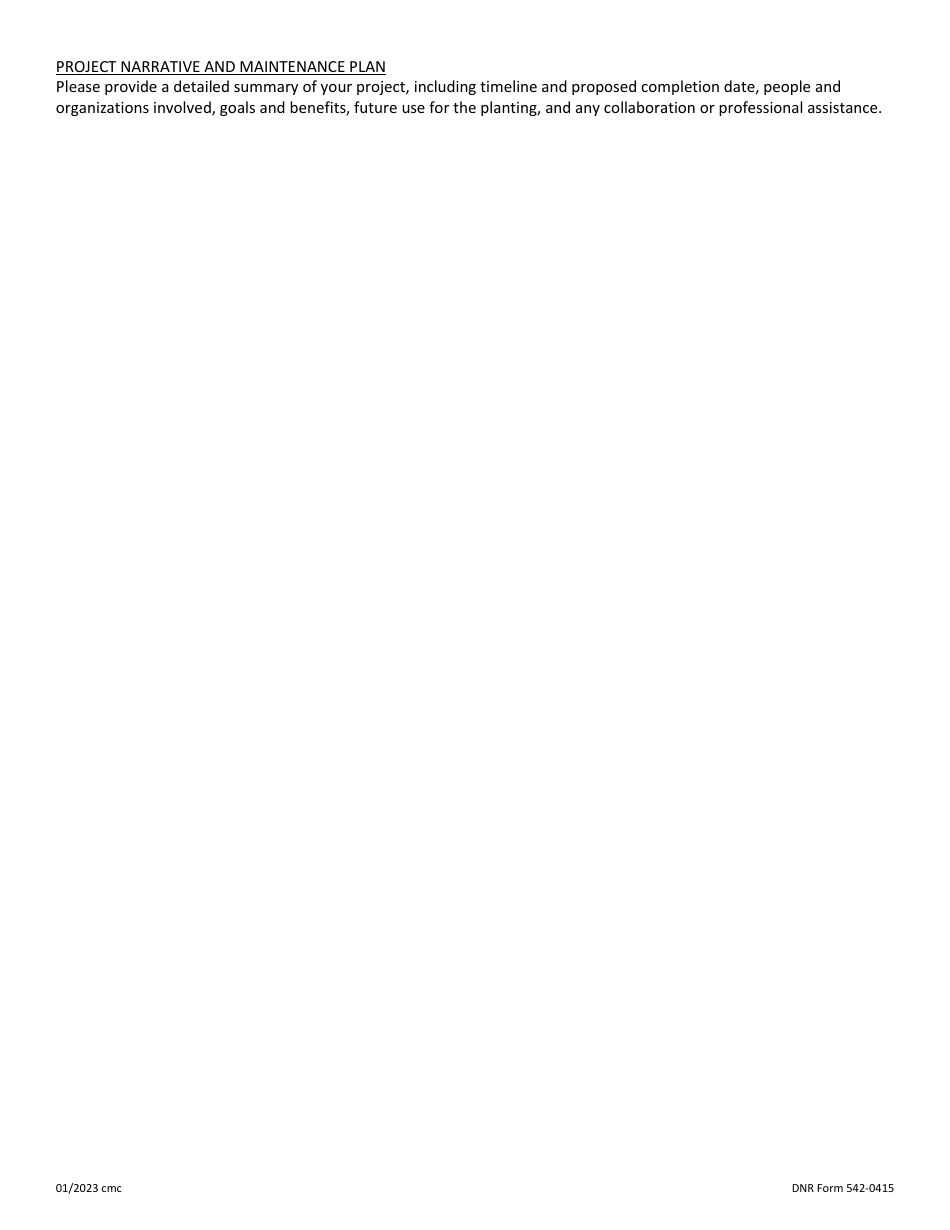 DNR Form 542-0415 Community Forestry Grant Program Application - Iowa, Page 6