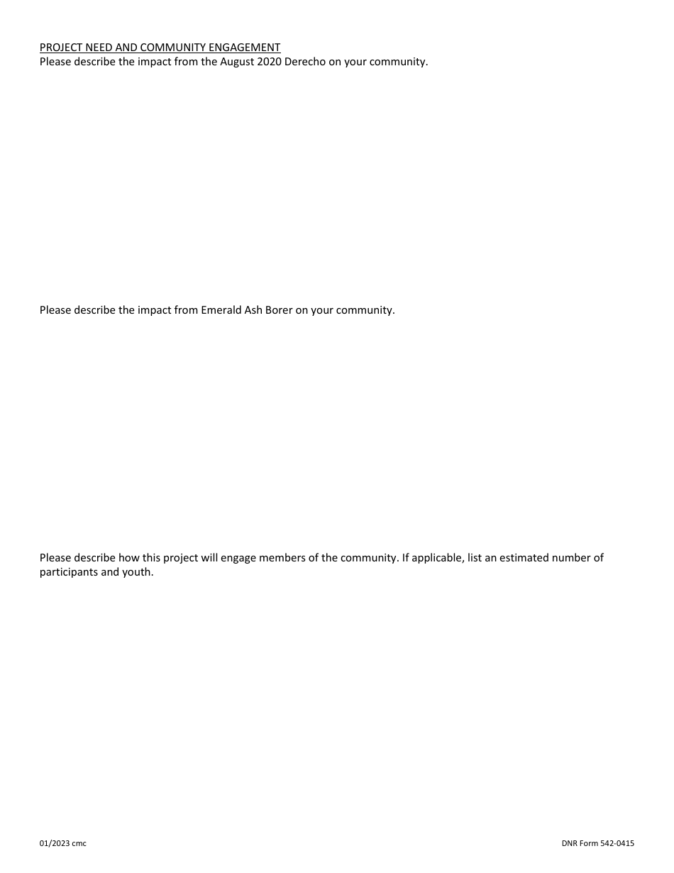 DNR Form 542-0415 Community Forestry Grant Program Application - Iowa, Page 8