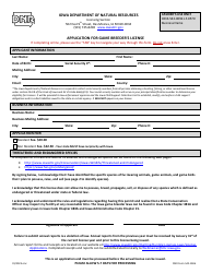 Document preview: DNR Form 542-1386 Application for Game Breeder's License - Iowa