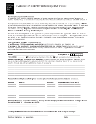 Document preview: Hardship Exemption Request Form - Oregon
