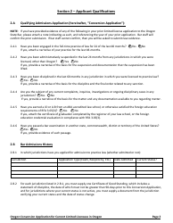 Application to Convert a Limited License to a Regular Oregon State Bar Membership (&quot;conversion Application&quot;) - Oregon, Page 2
