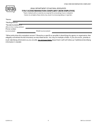 Document preview: DNR Form 542-0437 Title VI/Discrimination Complaint (Non-employee) - Iowa
