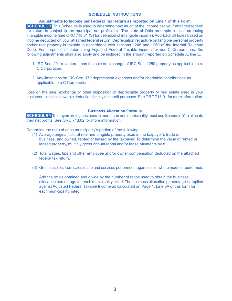 Net Profit Forms Instruction Booklet - City of Cleveland, Ohio, Page 4