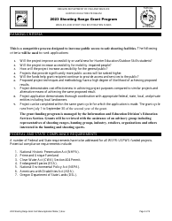 Shooting Range Grant Program Application - Oregon, Page 3