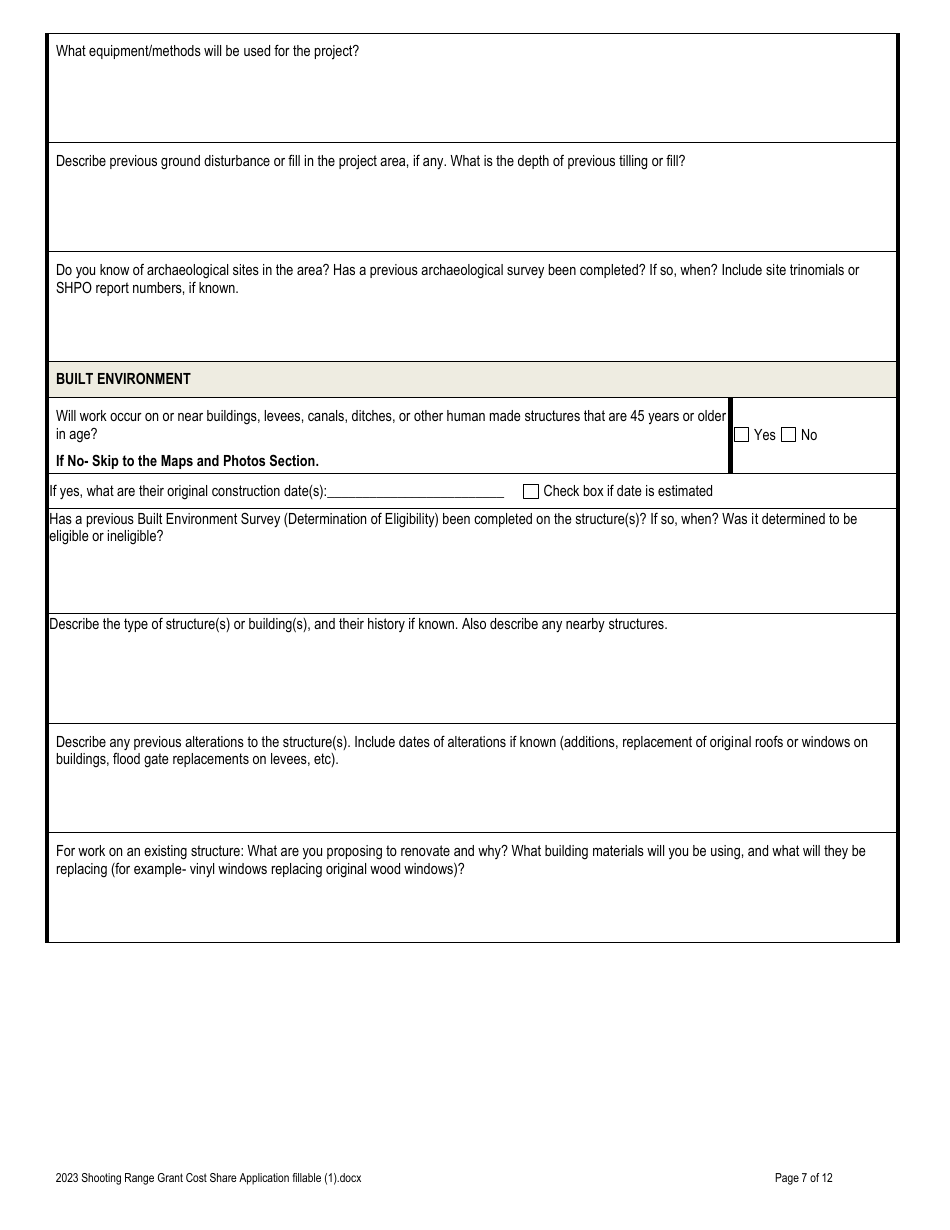 Shooting Range Grant Program Application - Oregon, Page 7