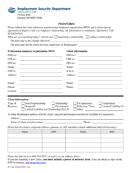 Document preview: Form ID1199 Peo New Client or Client Termination Form - Washington