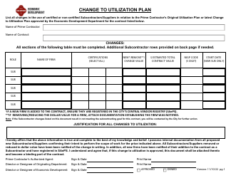 Document preview: Change to Utilization Plan - City of San Antonio, Texas