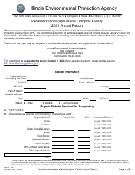 Form IL532 2169 (LPC483) Permitted Landscape Waste Compost Facility Annual Report - Illinois, 2022