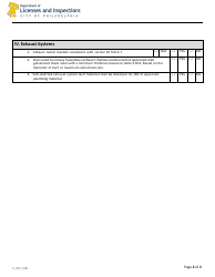 Form P_017_CHK Mechanical Permit Plan Review Checklist - City of Philadelphia, Pennsylvania, Page 2