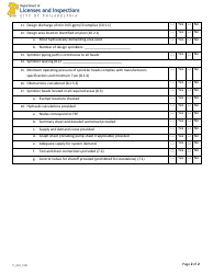 Form P_022_CHK NFPA 13d Sprinkler System Plan Review Checklist - City of Philadelphia, Pennsylvania, Page 2