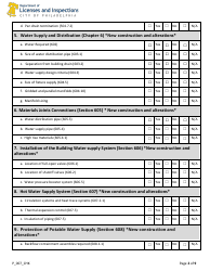 Form P_007_CHK 2018 Plumbing Code Plan Review Checklist - City of Philadelphia, Pennsylvania, Page 2