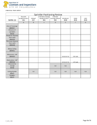 Form P_021_CHK NFPA 13 Sprinkler System Plan Review Checklist - City of Philadelphia, Pennsylvania, Page 3