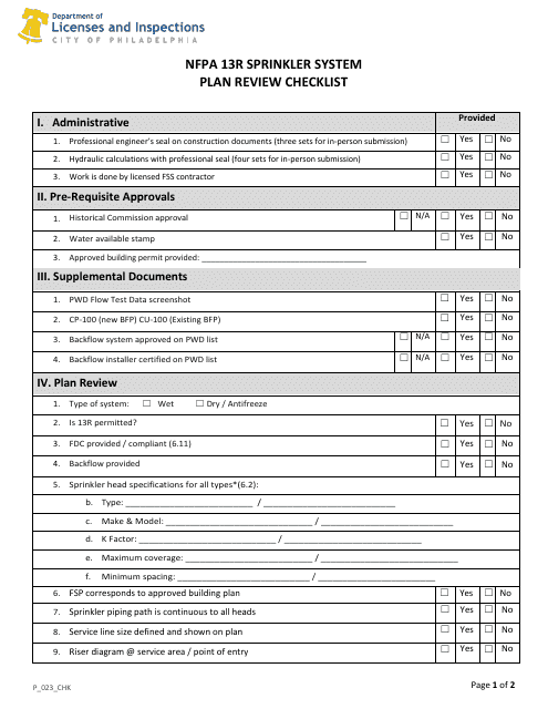 Form P_023_CHK  Printable Pdf