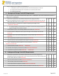Form P_028_CHK Tank Permit Plan Review Checklist - City of Philadelphia, Pennsylvania, Page 2