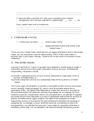 Tennessee Court Interpreter Credentialing Program Renewal Application - Tennessee, Page 2