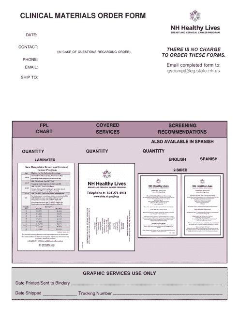 Bccp Clinical Materials Order Form - New Hampshire Download Pdf