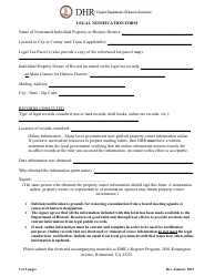 Legal Notification Form - Virginia, Page 3