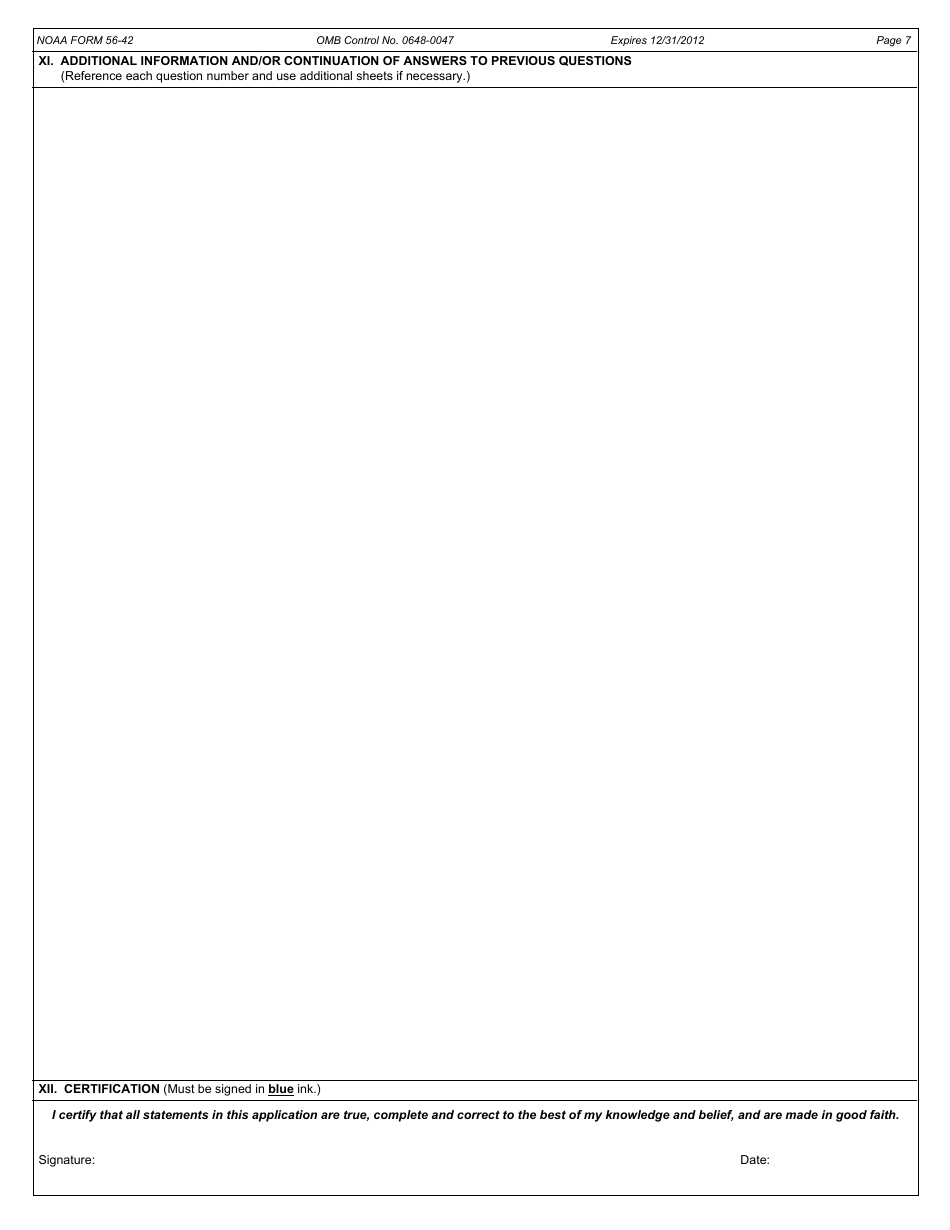 NOAA Form 56-42 Application for Appointment in the Noaa Commissioned Officer, Page 7