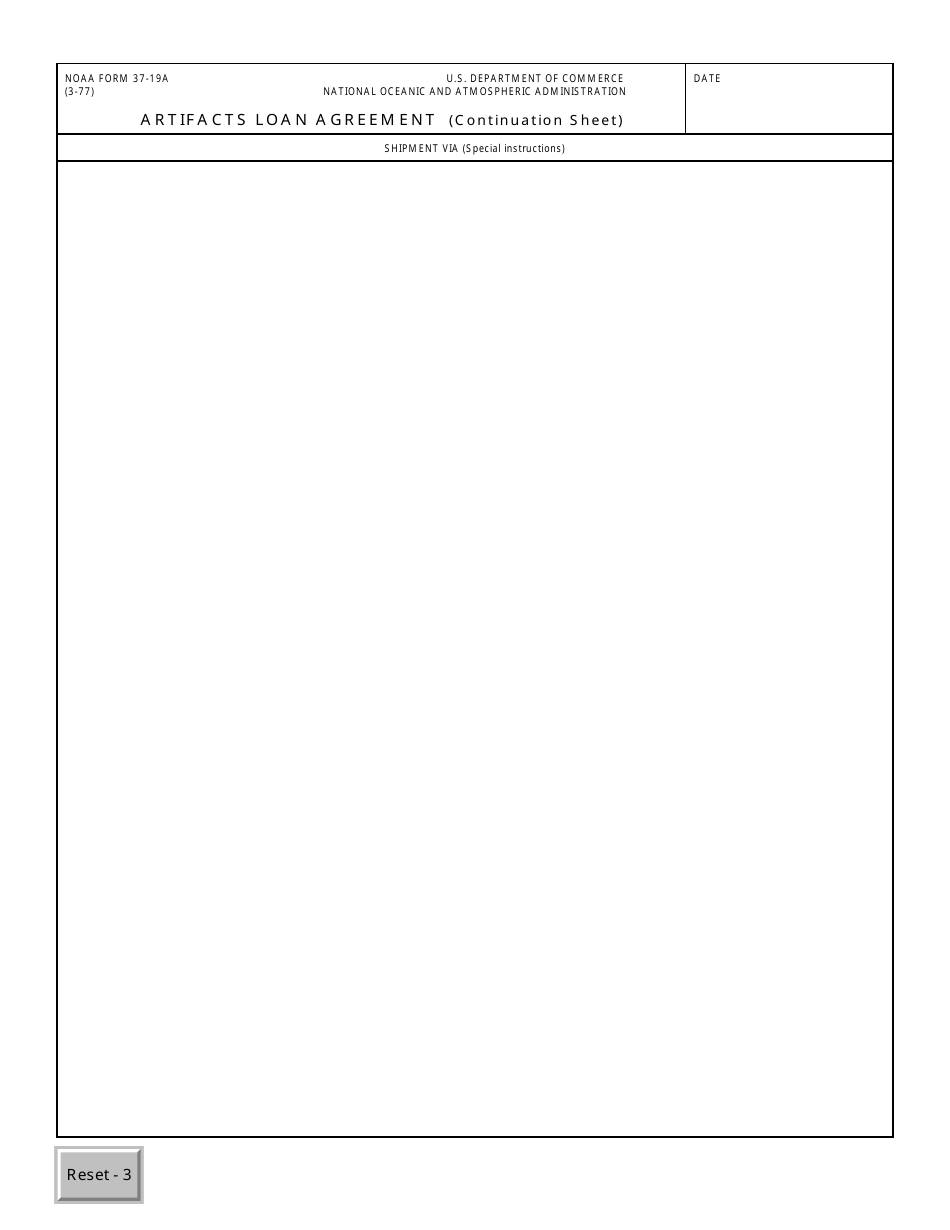 NOAA Form 37-19A Artifacts Loan Agreement, Page 3