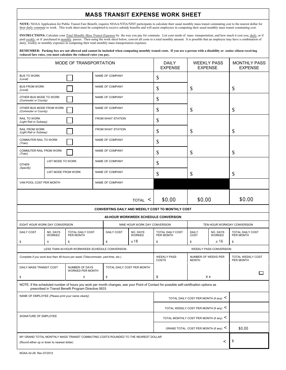 NOAA Form 42-28 - Fill Out, Sign Online and Download Fillable PDF ...