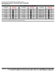 Form TL-0119 Reference Sample Program Questionnaire - California, Page 2