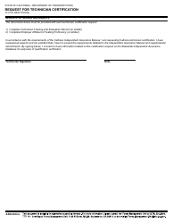 Form TL-0120 Request for Technician Certification - California, Page 3
