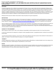 Form FA-1350 Long Term Assignment (Lta) Information and Certification of Subsistence Rates - California, Page 2