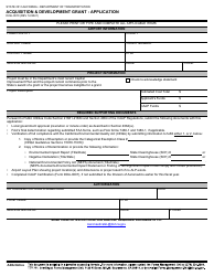 Document preview: Form DOA-0010 Acquisition & Development Grant - Application - California
