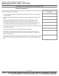 Form DOA-0100 Airport Site Approval Permit - Application - California, Page 2