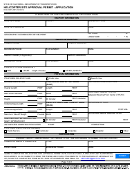 Form DOA-0201 Helicopter Site Approval Permit - Application - California