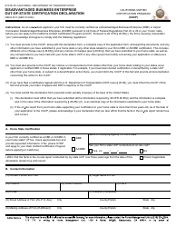 Document preview: Form OBEO-0013 Disadvantaged Business Enterprise Out-of-State Certification Declaration - California