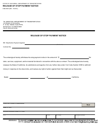 Document preview: Form DSB-0005 Release of Stop Payment Notice - California