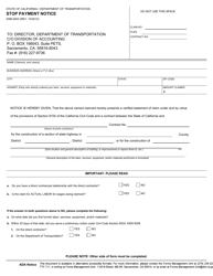 Document preview: Form DSB-0003 Stop Payment Notice - California