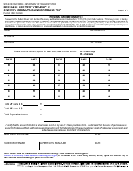 Form FA-0041 Personal Use of State Vehicle One-Way Commuting and/or Round Trip - California