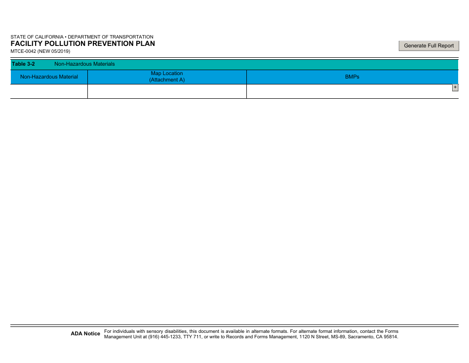 Form MTCE-0042 Facility Pollution Prevention Plan - California, Page 4