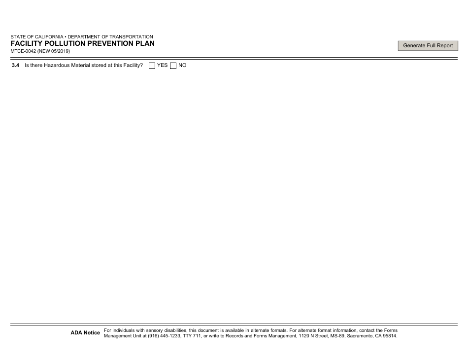 Form MTCE-0042 Facility Pollution Prevention Plan - California, Page 5