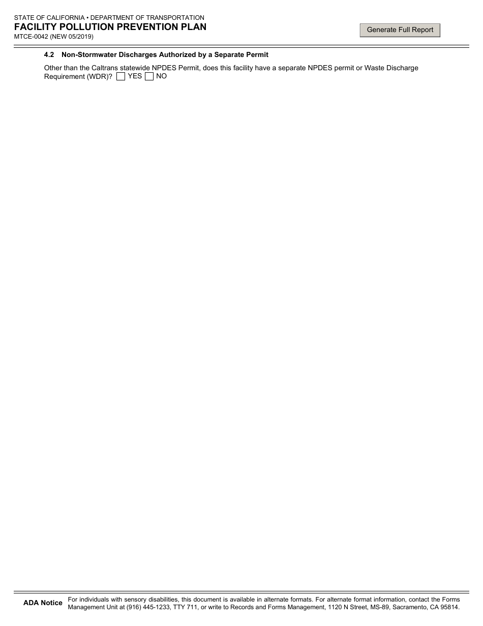 Form MTCE-0042 Facility Pollution Prevention Plan - California, Page 6