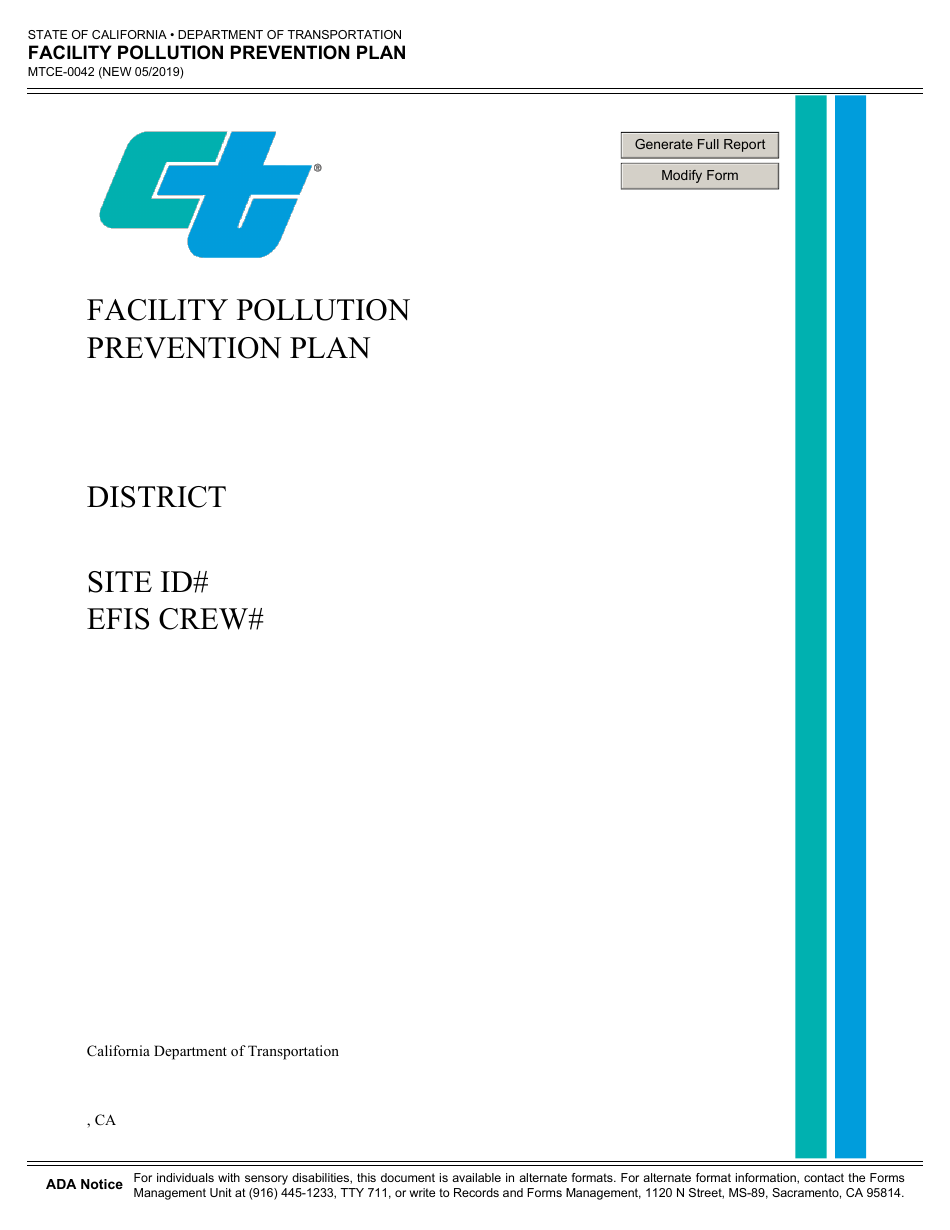 Form MTCE-0042 Facility Pollution Prevention Plan - California, Page 9