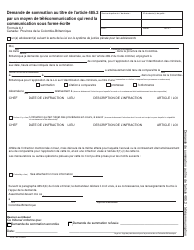 Form 6.1 (PCR795) Application for a Summons Under Section 485.2 of the Criminal Code by Telecommunication That Produces a Writing - British Columbia, Canada (English/French), Page 2
