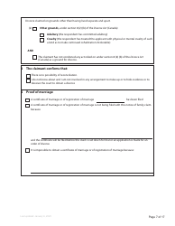 Form F3 Notice of Family Claim - British Columbia, Canada, Page 7