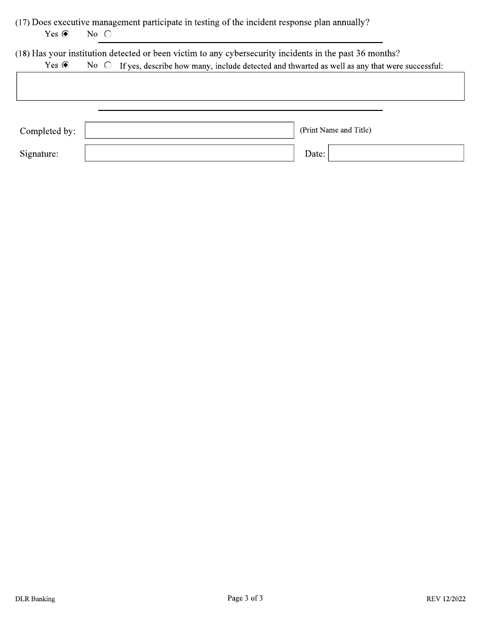 Trust Company Security Survey - South Dakota, Page 3