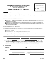 Form BOA6 Application for the C.p.a. Certificate - South Dakota